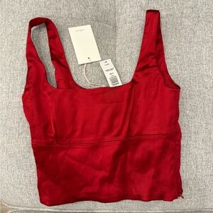 Wilfred Red Shine Bustier Top